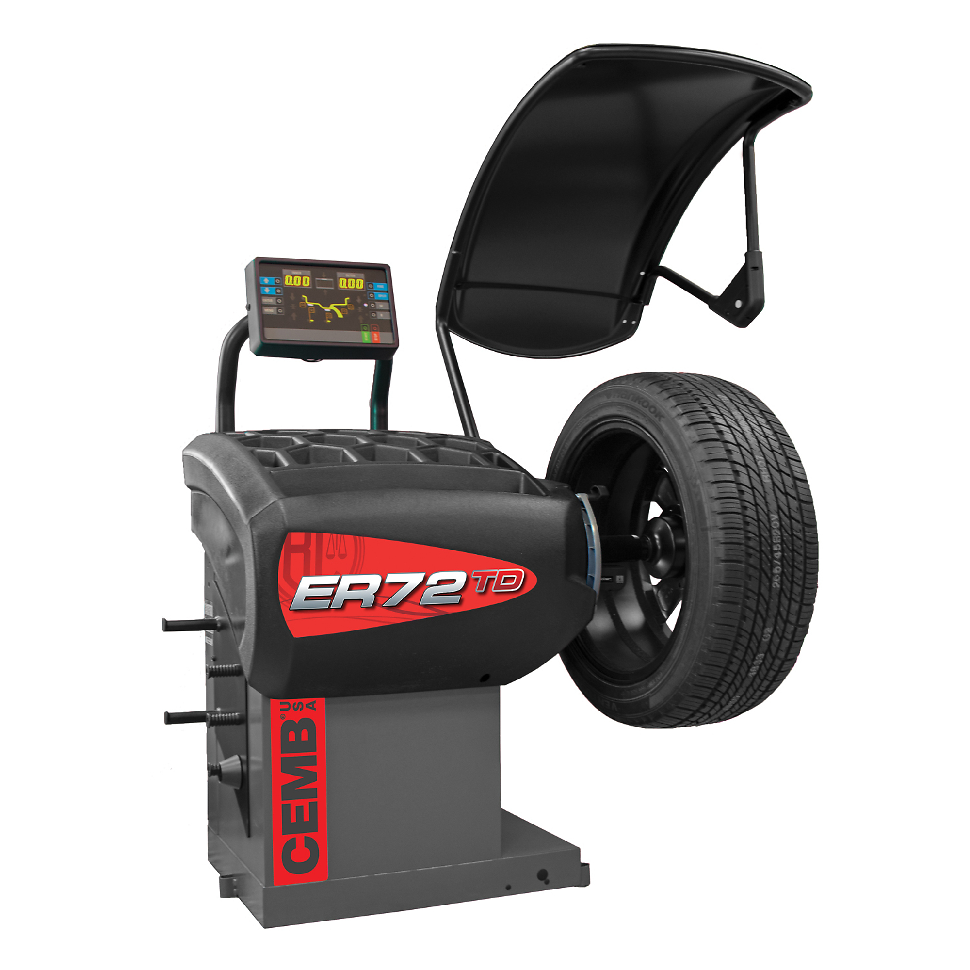 CEMB, Professional Wheel Balancer-Pwr Clamping, Phase Single-phase, Max. Rim Width 20 in, Tire Diameter 30 in, Model# ER72SE